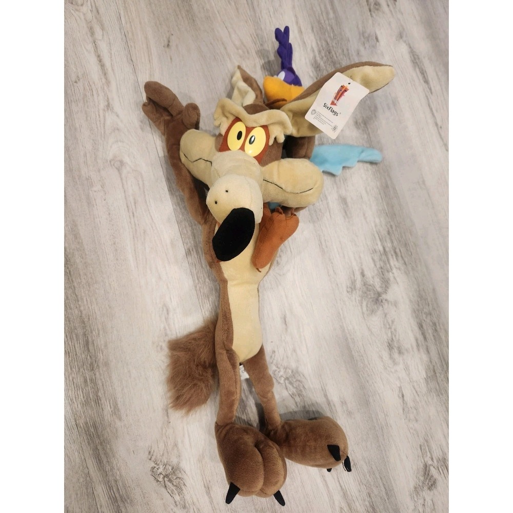 Vtg. Looney Tunes Six Flags Wile E. Coyote‎ & Road Runner Wired  Poseable *Rare*